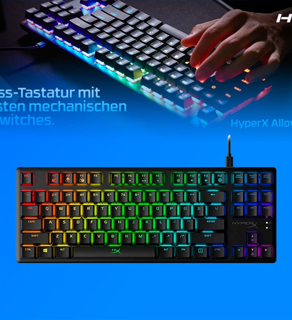TECLADO GAMING HYPERX ALLOY ORIGINS CORE AQUA MECHANICAL RGB