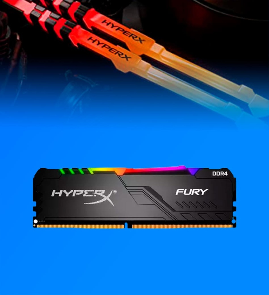 MEMORIA RAM HYPERX FURY 8GB DDR4 3466MHZ DIMM 288 ESPIGAS PC4-27700 CL16