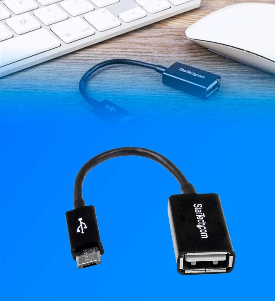 CABLE ADAPTADOR STARTECH.COM UUSBOTG MICRO USB MACHO A USB A HEMBRA OTG 12CM