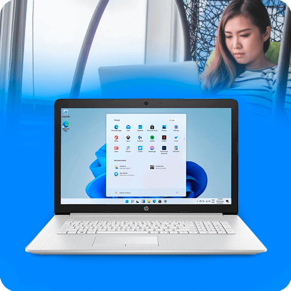 Laptop HP 17-CN0053 Core i5 1135G7 2.4GHz 1TB 12GB RAM 17.3" 1920x1080 W10 Color Plateado Seminueva