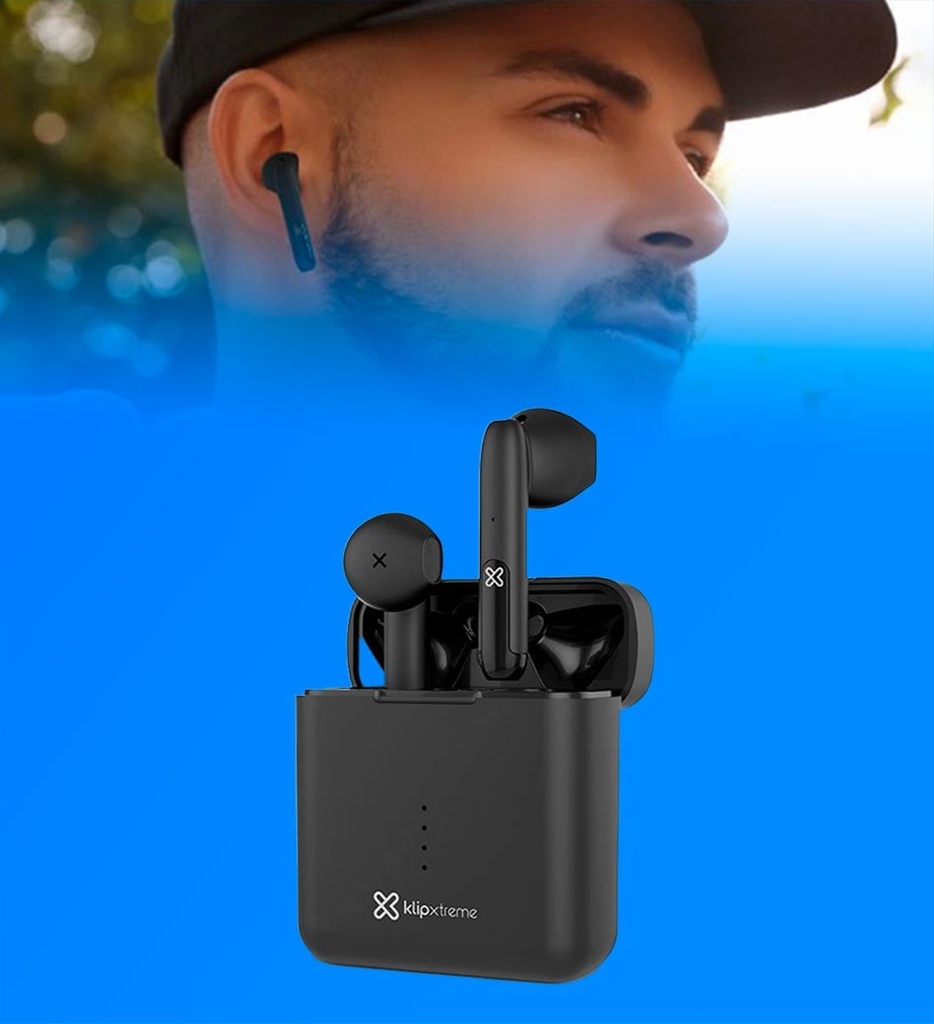 Audifonos Klip Xtreme KTE-010BK Inalambricos con Chargin Case Color Negro