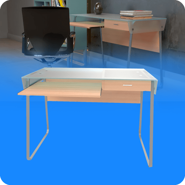 Escritorio Xtech Sycamore XTF-CD197 1 nivel con Tope de Vidrio