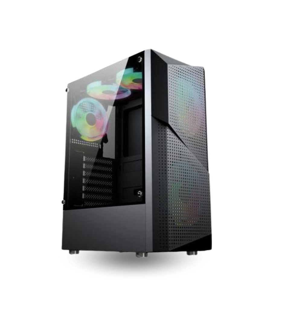 Case Gaming AT08 de Vidrio con 2 Fan 14CM