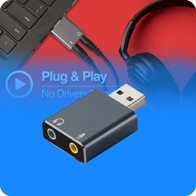 Adaptador Argom USB a Stereo Output Y Mono Mic