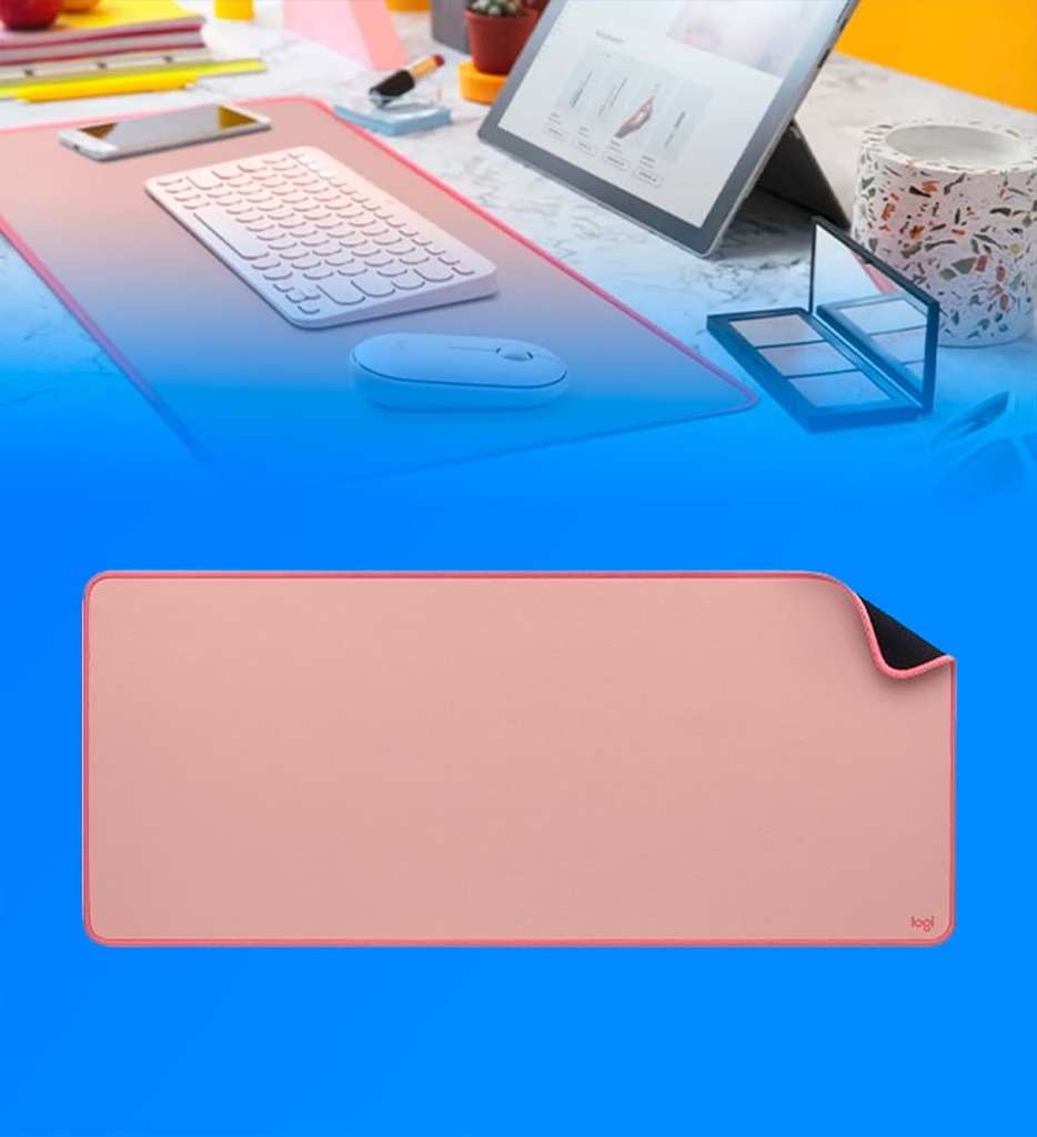 Mouse Pad Logitech Deskpad Studio Series Base de Goma Antideslizante Facil Deslizamiento Resistente a Salpicaduras 70Cm Color Rosa