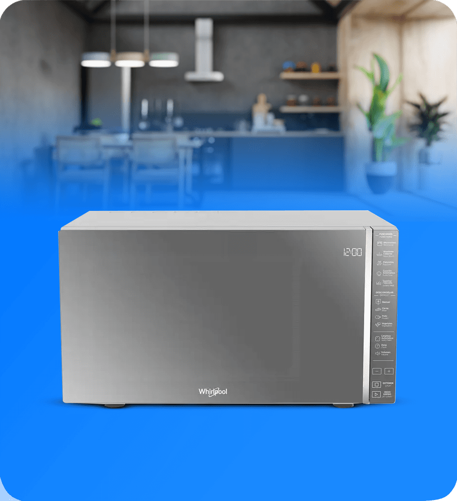 Microondas Whirlpool 30L 1.1 Pies Cubicos Acabado Espejo Color Plateado
