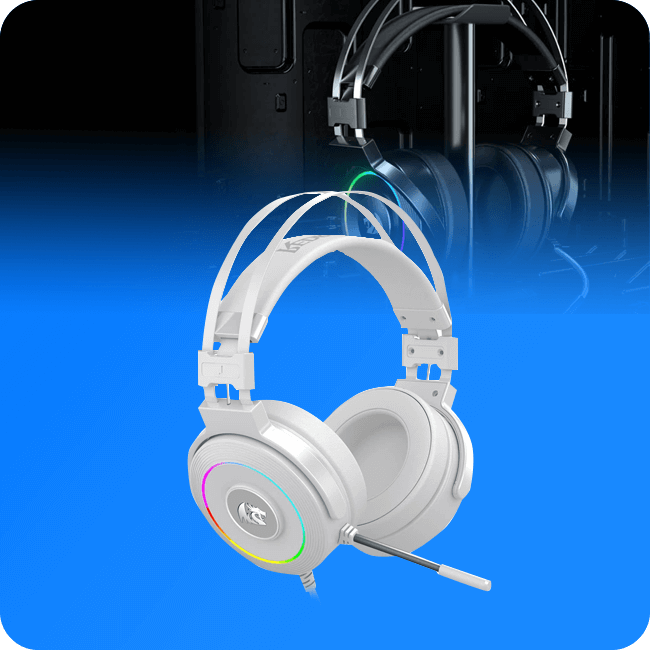 Headset Gaming Redragon Lamia H320W RGB USB Con Microfono Color Blanco