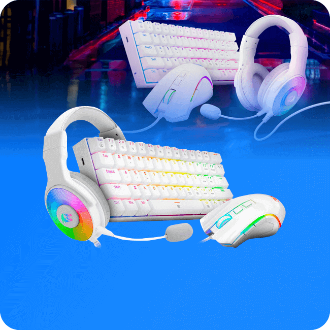 Combo Gaming Redragon S129W Teclado + Ratón + Auriculares 3.5mm RGB