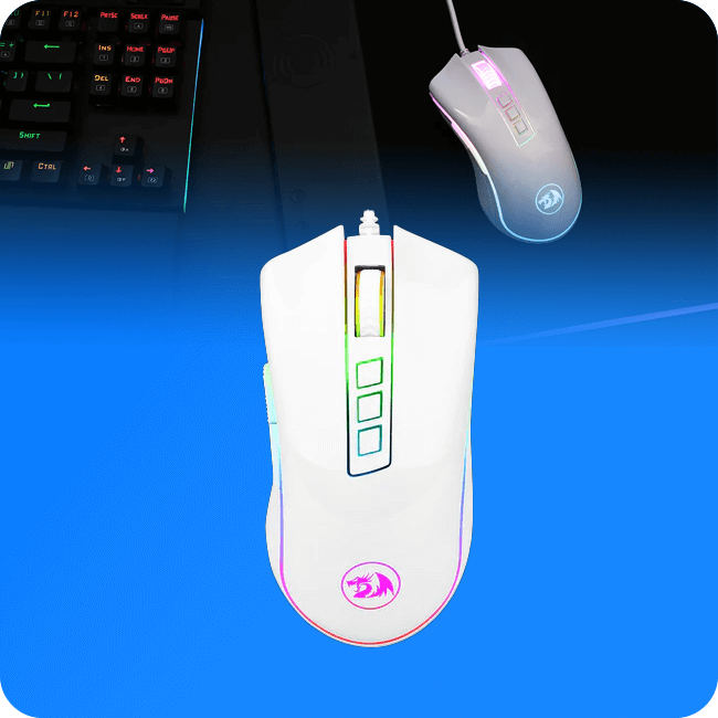 Mouse Gaming Redragon Cobra Chroma M711 RGB USB Color Blanco