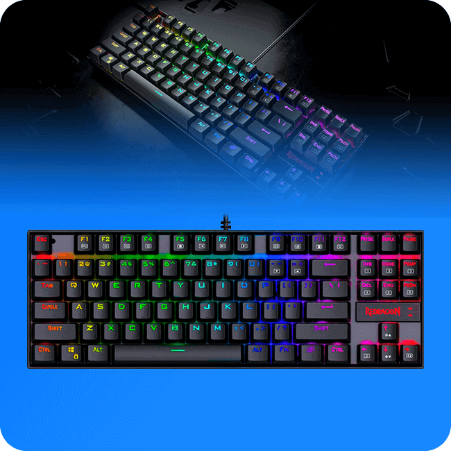 Teclado Gaming Redragon Kumara K552 USB Mecanico Español Color Negro Switch Rojo