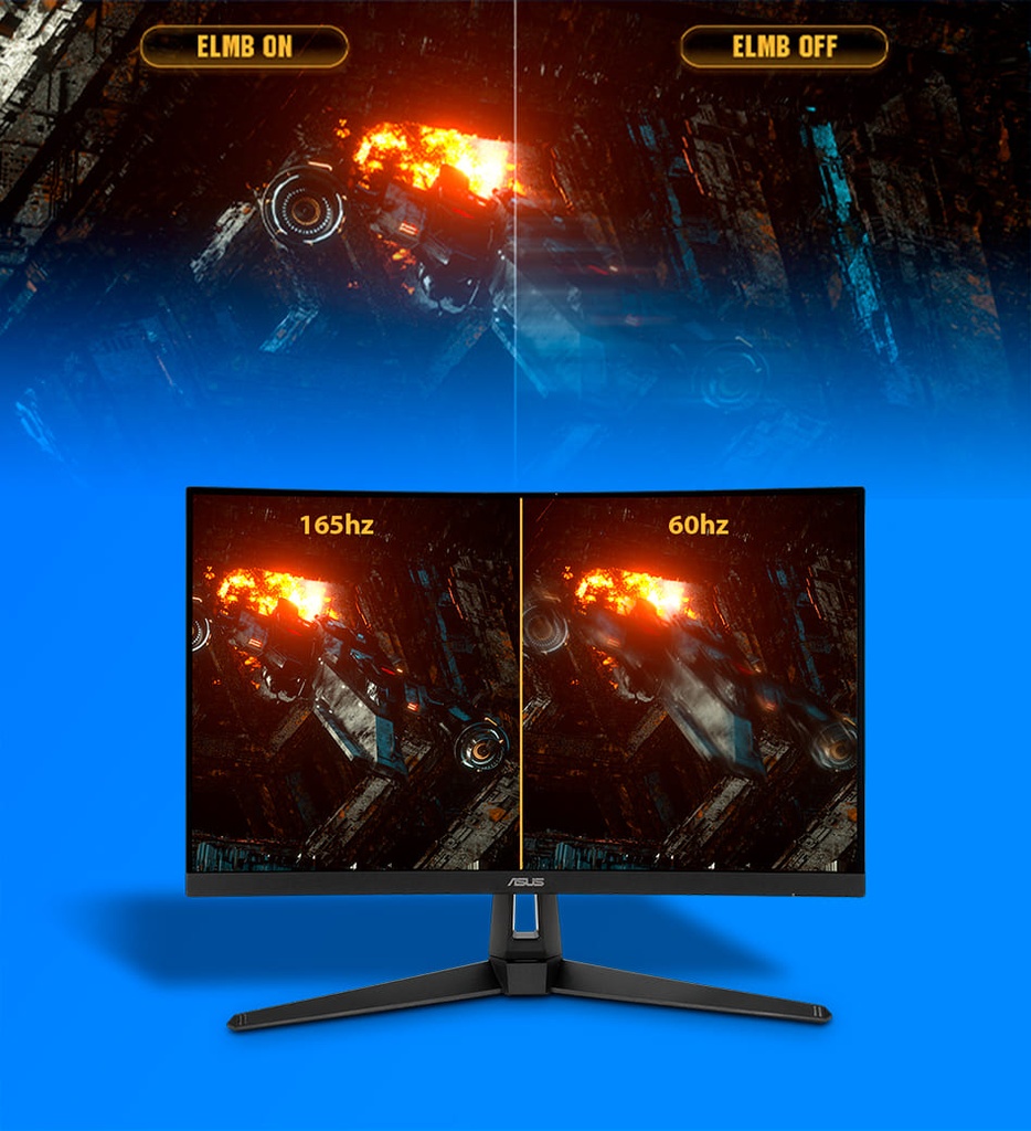 Monitor 27" Asus VG27VH1B 1920x1080 Curvo 1Ms Ips 165Hz Full