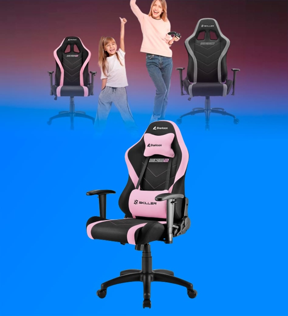 Silla Gamer Sharkoon Skiller SGS2 Junior Color Negro con Rosado 4044951032334 