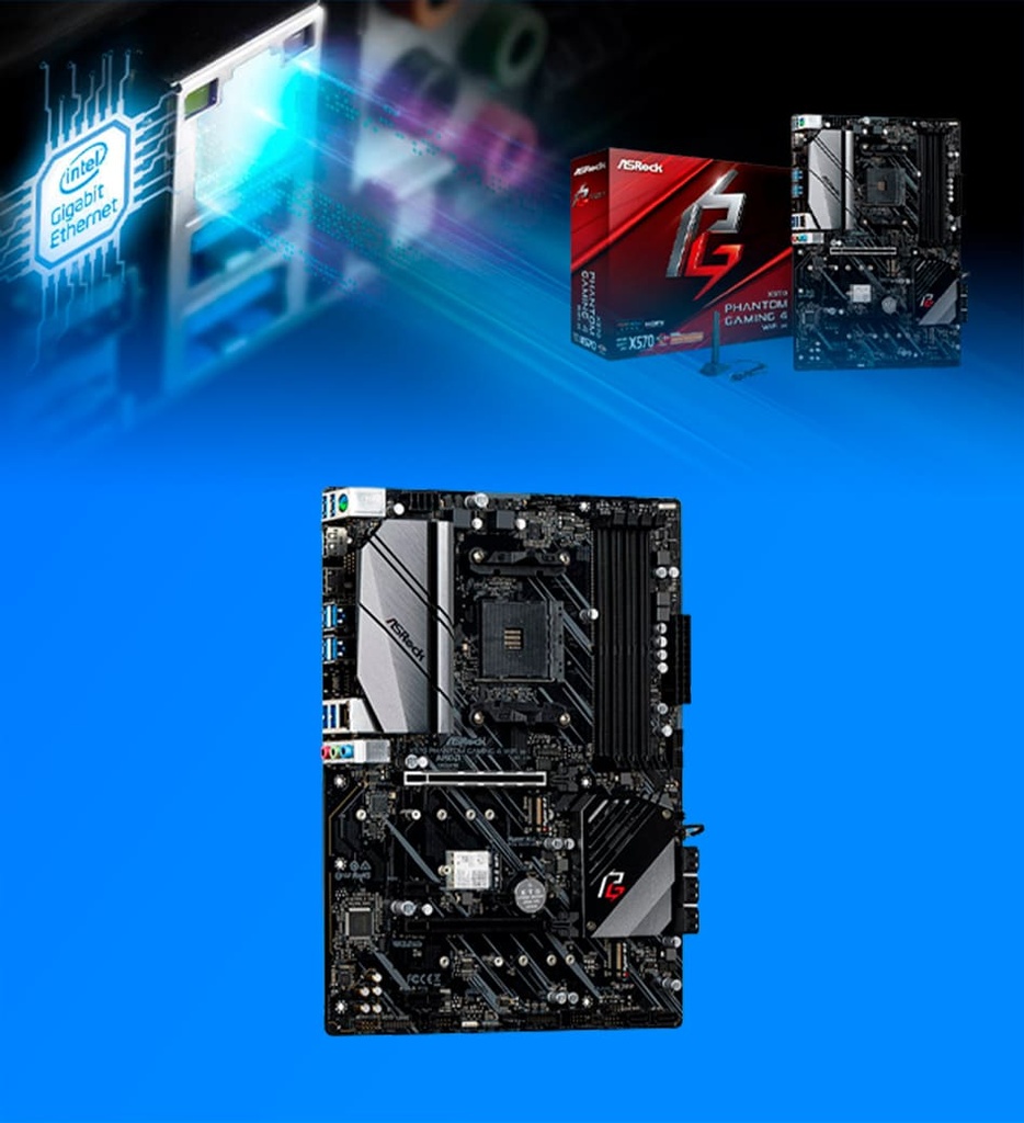 Tarjeta Madre Asrock X570 Phantom Gaming 4 Wifi Ax 90-Mxbbb0-A0Uayz Amd 1200