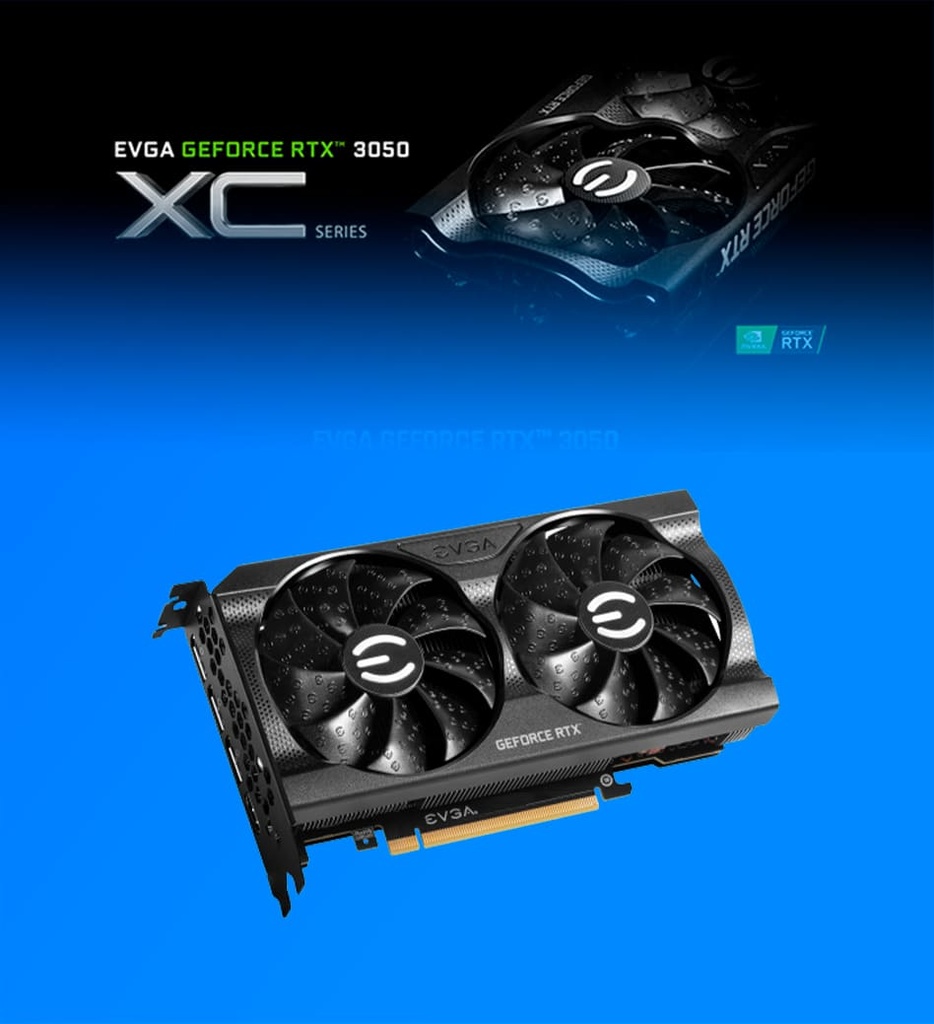 Tarjeta De Video Evga RTX3050 XC Hdmi + 3Dp 08G-P5-3553-KR