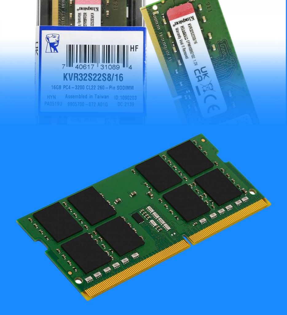 Memoria RAM Laptop Kingston 16GB DDR4 3200Mhz KVR32S22S8/16 PC4 3200 CL22 260 Pin SODIMM