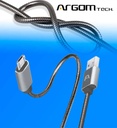 Cable Argom ARG-CB-0026GR Dura Spring Micro USB a USB 2.0  Metal Trenzado 1mt Color Gris