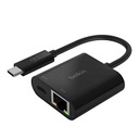 Belkin - Ethernet and charge adapter - USB-C - Gigabit Ethernet x 1 + USB-C (solo alimentación) x 1