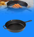 Sarten Tipo Skillet Picca Ferro 30" cm Hierro Fundido Color Negro