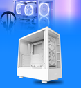 Case NZXT H5 Elite Compacto ATX Media Torre RGB Vidrio Templado 2 Ventiladores RGB de 5.512" Color Blanco
