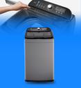 Lavadora Indurama LRI-19DGR Automatica 19KG Tapa de Vidrio Tecnologia Anti-Enredo Color Gris