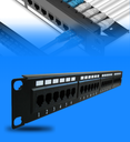 Patch Panel Sprywire SW-PP24B 24 Puertos CAT6 con Soporte Para Cables
