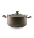 Olla Picca Nona PI00300MC 2 Piezas 30 Cms Con tapa de Vidrio Color Cafe