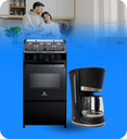 Estufa Indurama Canela 20" + Cafetera Sankey