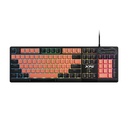 Teclado Alambrico Gaming RGB Adata XPG Seeker Mera Membrana USB  SEEKER105Z-BK/OGCES Color Negro con Naranja