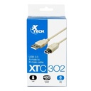 Cable Xtech Para impresora XTC-302 USB-B a USB-A Color Gris