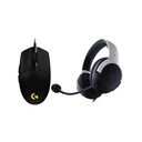 Combo de Headset Gaming Razer RZ04-03970700-R3U1 Color Blanco con Negro con Mouse Gaming Logitech G203 910-005790 Lightsync Color Negro