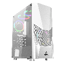 CASE MONTECH FIGHTER 500 MEDIA TORRE CON 3 VENTILADORES COLOR BLANCO