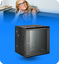 GABINETE DE PARED SMB6509 ABATIBLE 600X550X9U COLOR NEGRO