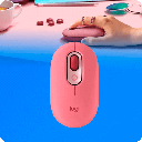 Mouse Logitech Pop Con Emoji Personalizado 4 Botones Inalambrico Bluetooth Color Rosa