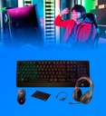Kit Gaming Eagle Warrior Rhino 5en1 Teclado Rainbow color+ letter Backlight keyboard + Mouse 3D6Key Gaming Mouse + Mouse Pad + Headset Gaming