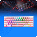 Teclado Gaming Redragon Fizz Pro K616 RGB 60% USB Tipo C Mecanico Color Rosa-Blanco