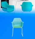 Silla de Espera WRK-KITE-CHAIR-C2 Color Menta con Asiento Verde