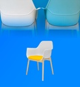 Silla de Espera WRK-KITE-CHAIR-E2 Color Blanco con Asiento Amarillo